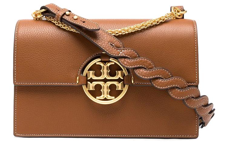 Tory Burch TORY BURCH Miller Grained Calfskin Trunk Bag Handbag Crossbody Bag Shoulder Bag Women's Brown