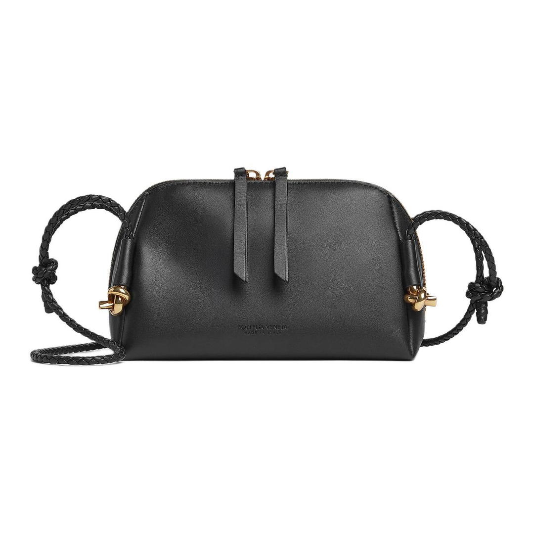Bottega Veneta Bottega Veneta Cow Leather Clutches Shoulder Bags Women's Black