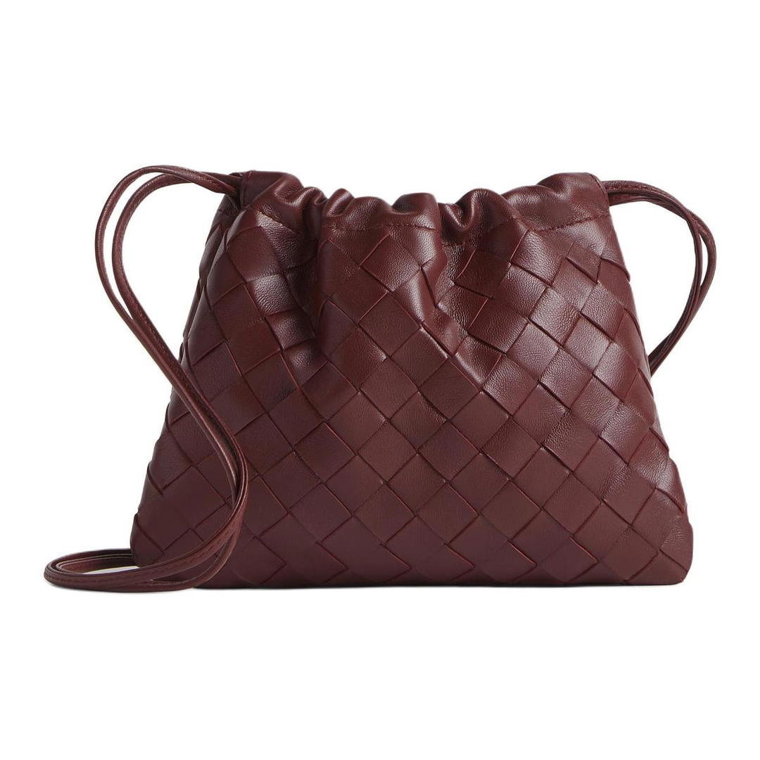 Bottega Veneta Bottega Veneta Cow Leather Crossbody Bag, Shoulder Bag Small Size Women's Madder Brown Red
