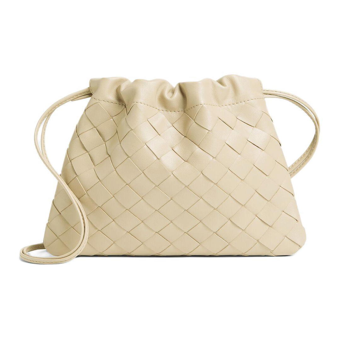 Bottega Veneta Bottega Veneta Dustbag Cow Leather Shoulder Bag Small Size Women's Sea Salt Color