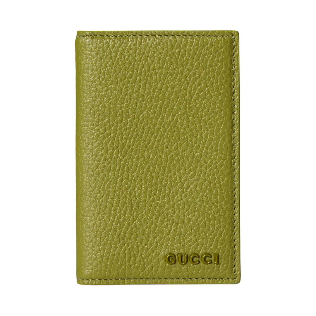 Gucci Gucci Leather Card Holder Unisex Green & Gray