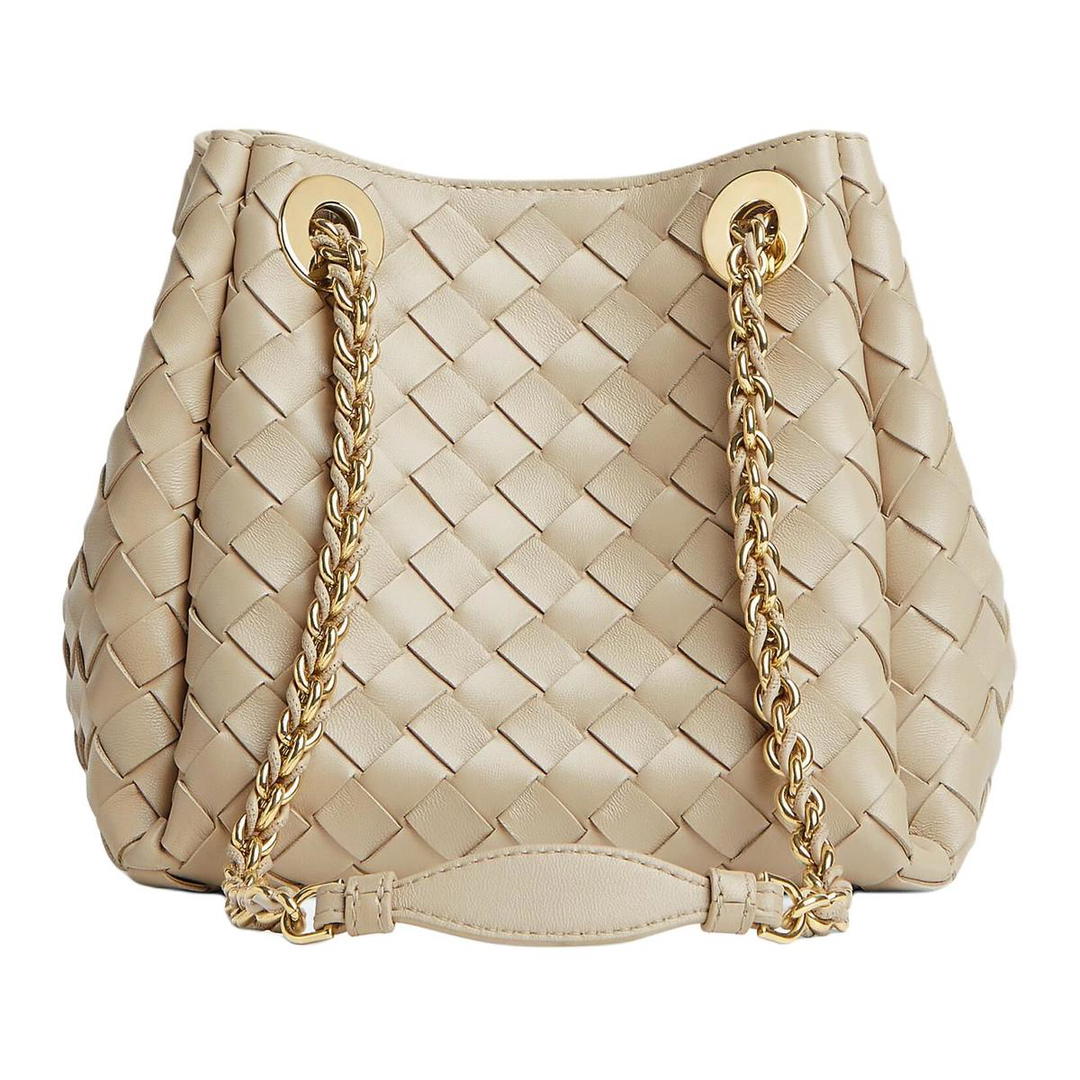 Bottega Veneta Bottega Veneta Parachute Sheepskin Shoulder Bag Small Size Women's Light Umber