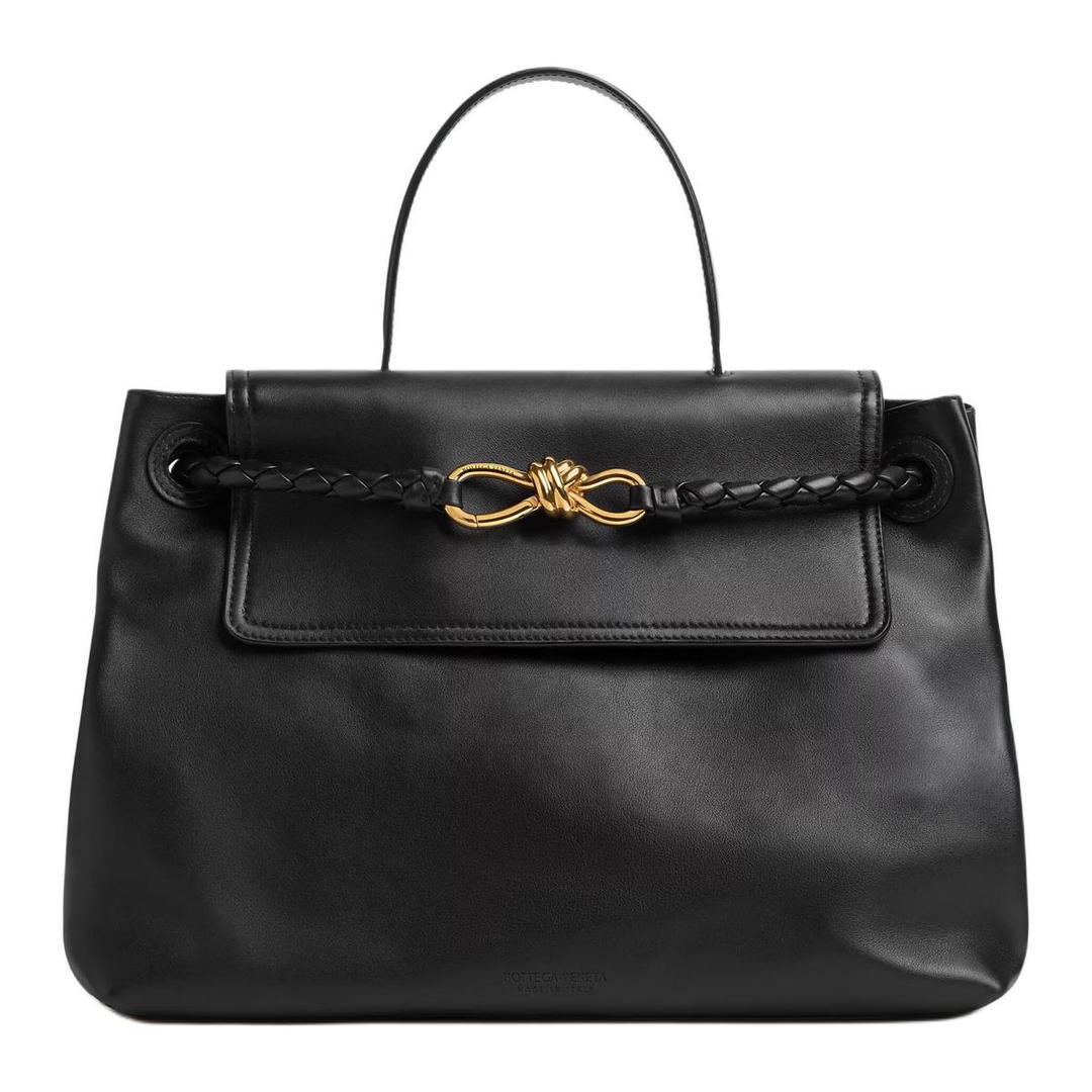 Bottega Veneta Bottega Veneta Calfskin Tote Bag Shopping Bag Shoulder Bag Crossbody Bag Handbag Medium Size Women's Black