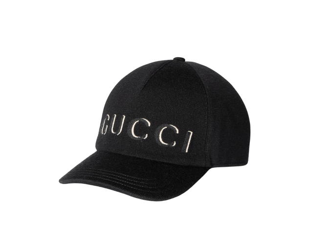 Gucci Gucci Embroidered Wool Baseball Hat Black Wool - view 1