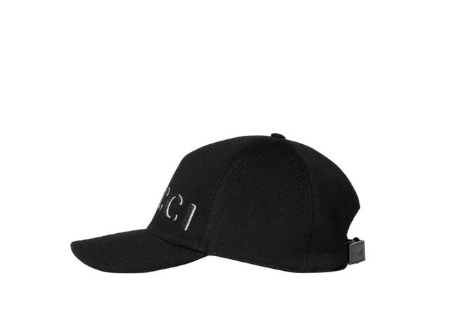 Gucci Gucci Embroidered Wool Baseball Hat Black Wool - view 2