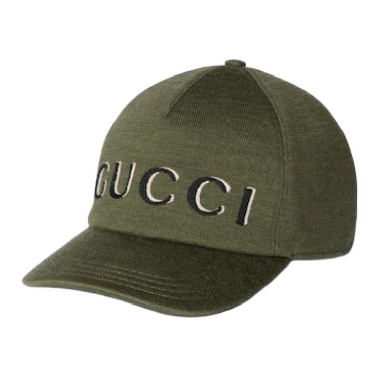 Gucci Gucci Wool Baseball Caps Men's Dark Green