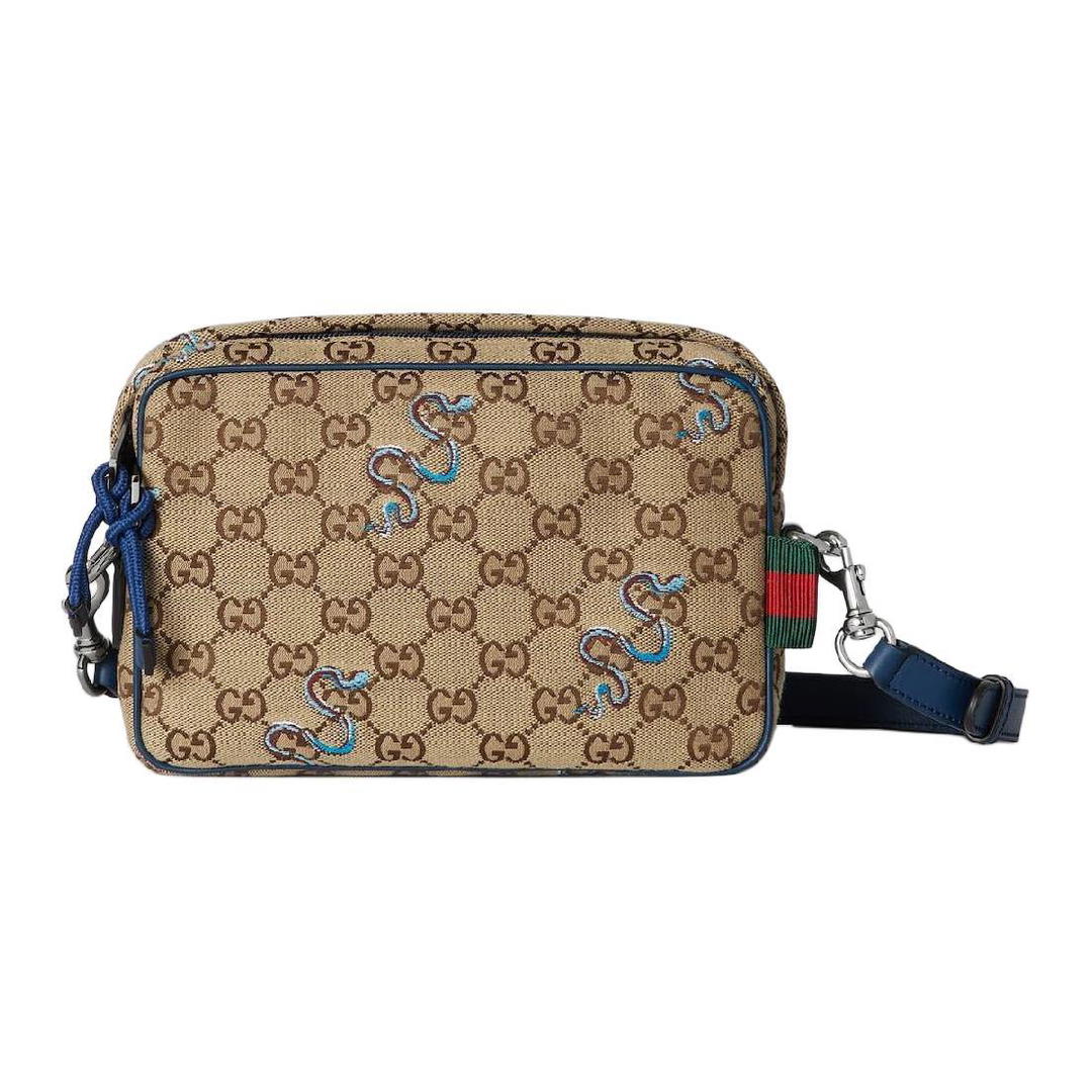 Gucci Gucci Original Canvas Crossbody Bag, Shoulder Bag Small Size Women's Beige & Dark Brown