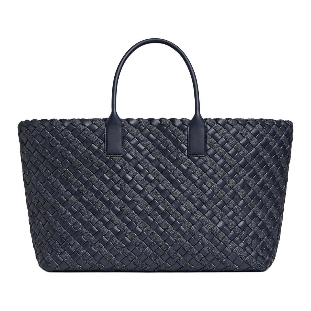 Bottega Veneta Bottega Veneta Intrecciato Cotton Tote Bag, Shopping Bag, Handbag Large Size Men's Dark Indigo & Space