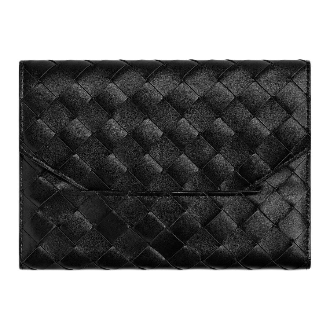 Bottega Veneta Bottega Veneta Calfskin Clutch Unisex Black