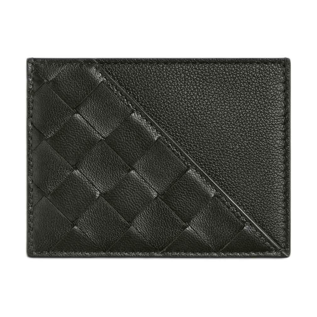 Bottega Veneta Bottega Veneta Intrecciato Lambskin Card Holder Men's Dark Green