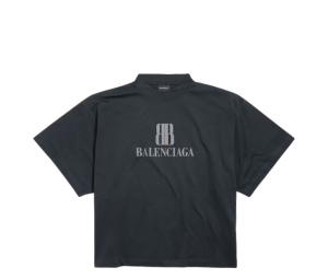 Buy Balenciaga Nano Bb Cropped T-shirt Black Faded at Sasom – Authentic and Ready to Ship