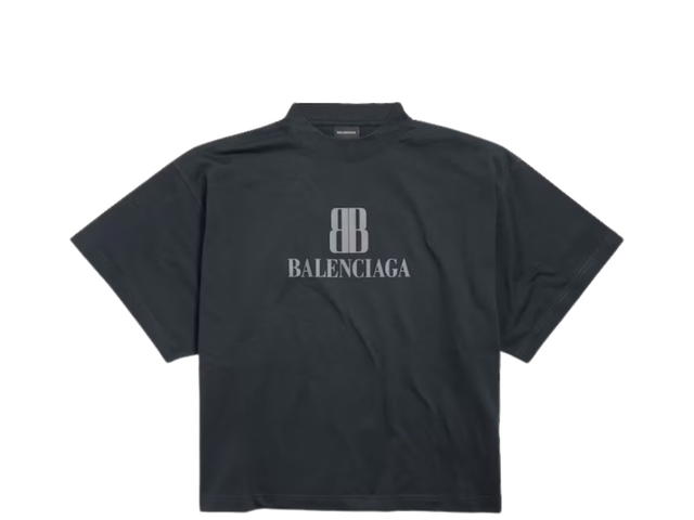 Balenciaga Balenciaga Nano Bb Cropped T-shirt Black Faded - view 1