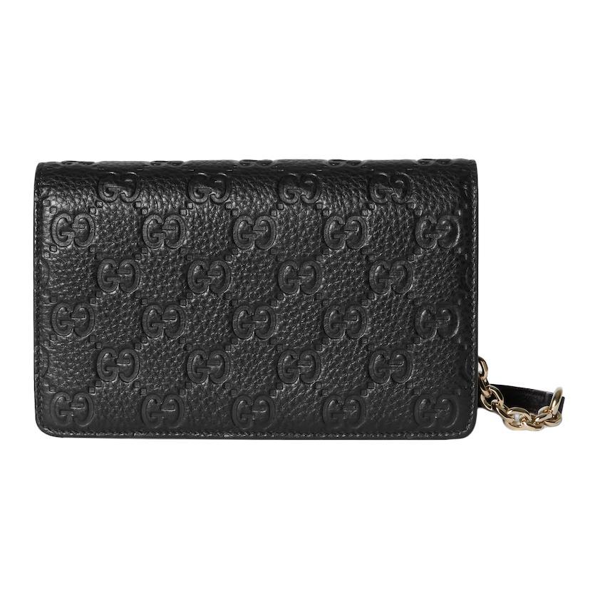 Gucci Gucci Grained Leather Shoulder Bag Crossbody Bag Extra Mini Women's Black