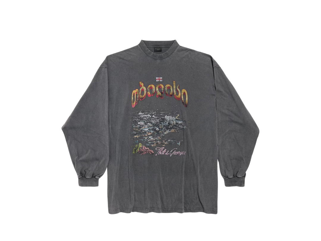 Balenciaga Balenciaga Tbilisi Long Sleeve T-Shirt Large Fit Black