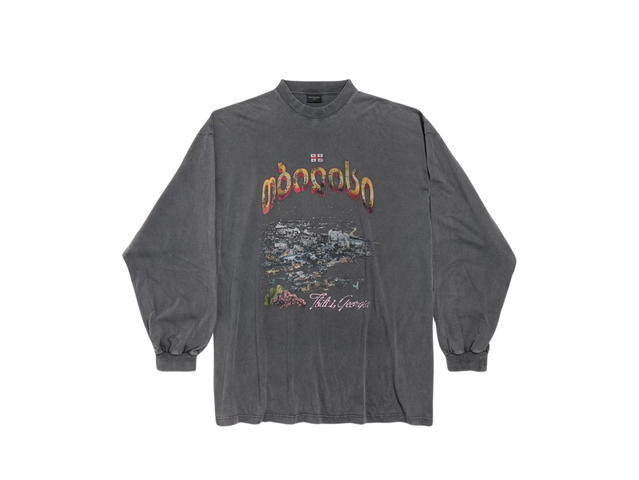 Balenciaga Balenciaga Tbilisi Long Sleeve T-Shirt Large Fit Black - view 1