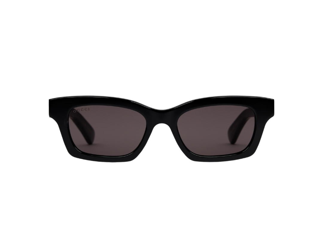 Gucci Gucci GG1790S Cat-Eye Frame Sunglasses Shiny Black Solid Grey Lens