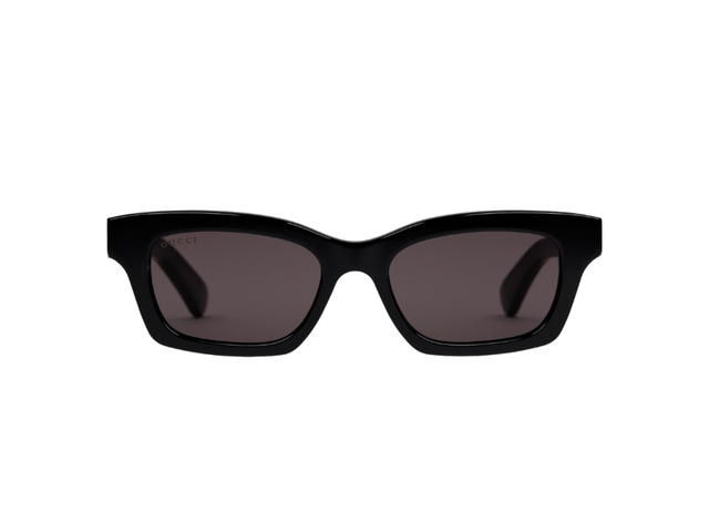 Gucci Gucci GG1790S Cat-Eye Frame Sunglasses Shiny Black Solid Grey Lens - view 1