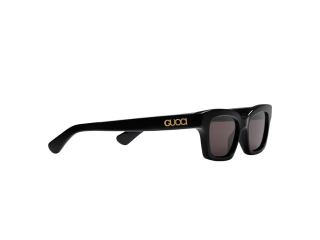 Gucci Gucci GG1790S Cat-Eye Frame Sunglasses Shiny Black Solid Grey Lens - view 2