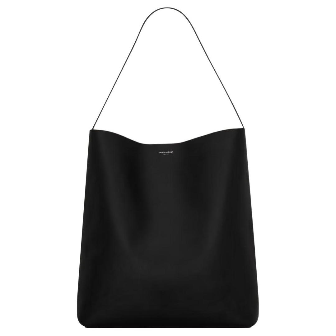Saint Laurent Saint Laurent Calfskin Hobo Bag Shoulder Bag Large Size Women's Black