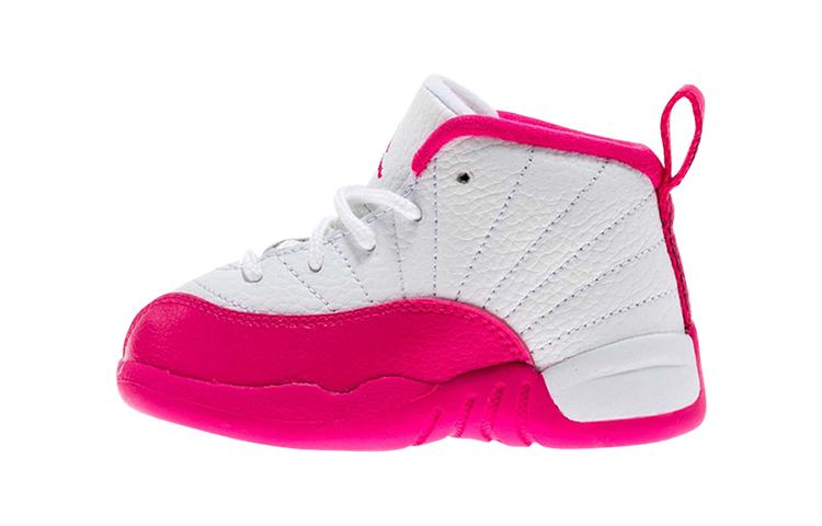 Jordan Jordan Air Jordan 12 Retro 'Vivid Pink' Mid Top Toddler Shoes White Pink Infant And Toddler