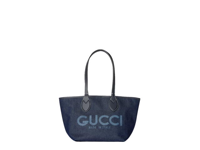 Gucci Gucci Totissima Denim With Canvas Tote Bag, Shopping Bag, Handbag, Shoulder Bag Small Size Women's Dark Blue & Beige - view 1