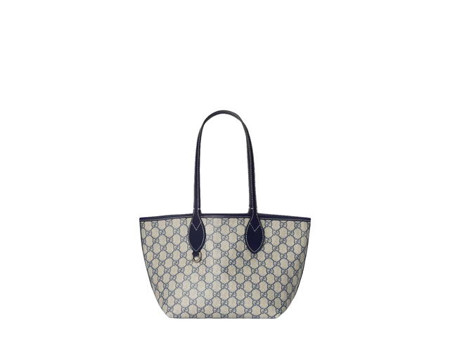 Gucci Gucci Totissima Denim With Canvas Tote Bag, Shopping Bag, Handbag, Shoulder Bag Small Size Women's Dark Blue & Beige - view 4