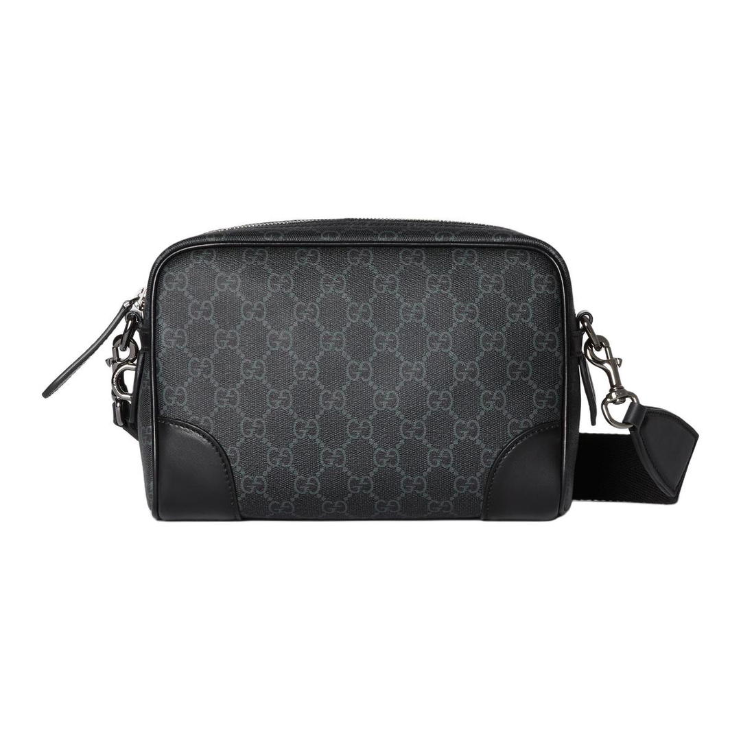 Gucci Gucci GG Emblem Coated Material Shoulder Bag, Crossbody Bag Small Size Men's Black