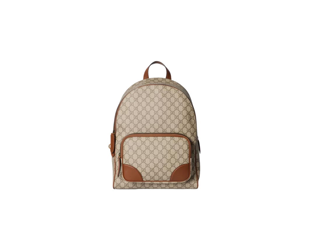 Gucci Gucci GG Emblem Medium Backpack Beige