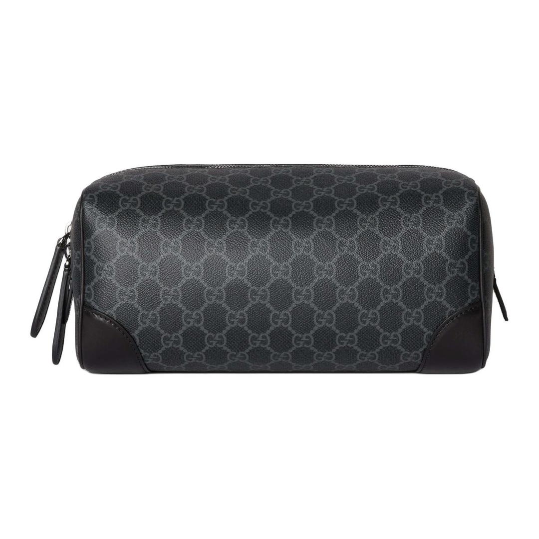 Gucci Gucci GG Emblem Fabric Makeup Bag Medium Size Men's Black