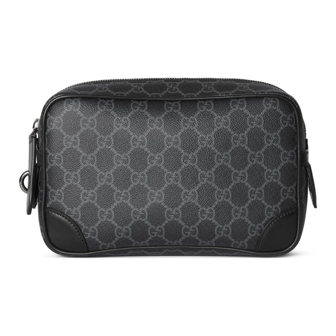 Gucci Gucci GG Emblem Fabric Toiletry Bag Small Size Men's Black