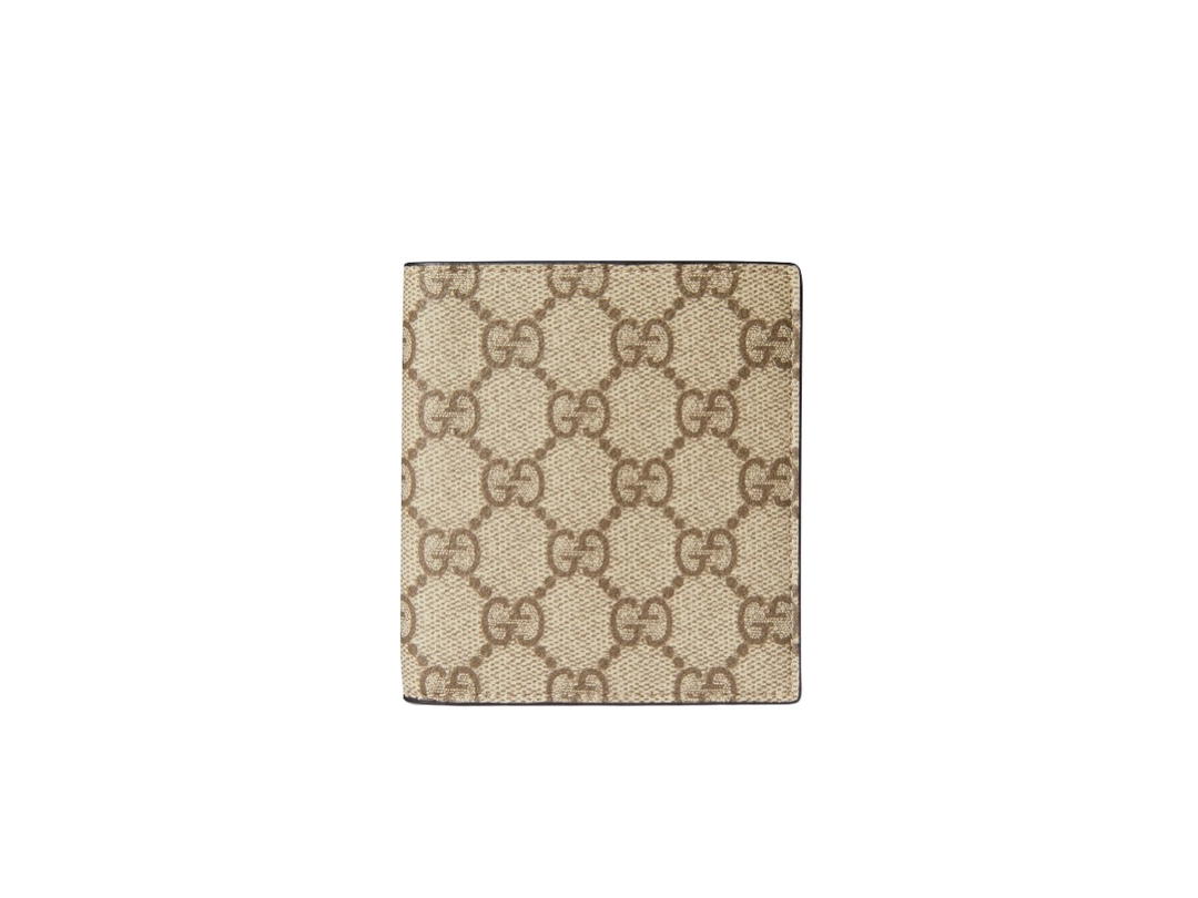 Gucci Gucci GG Emblem Bi-Fold Beige Dark Brown
