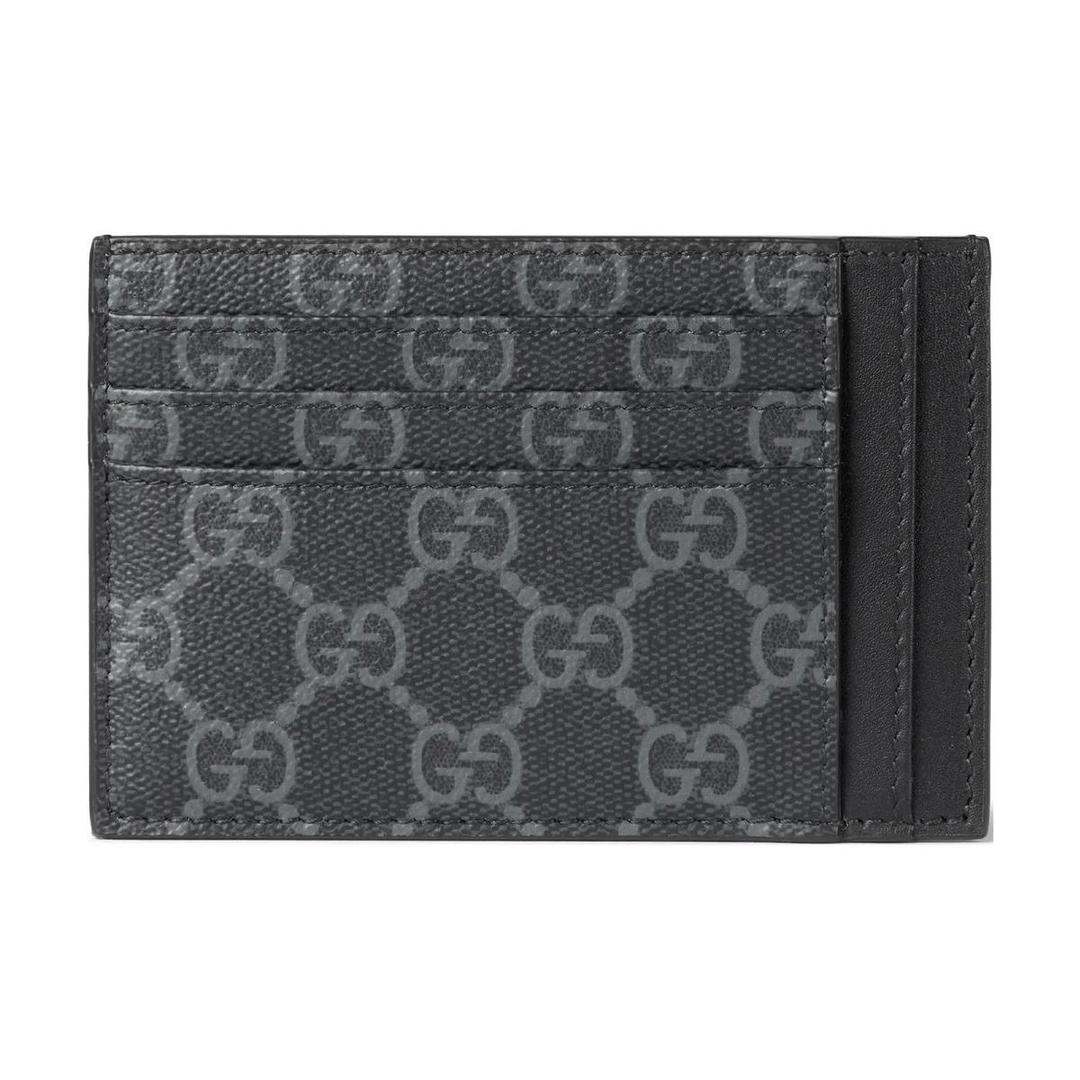 Gucci Gucci GG Emblem Fabric Card Holder Unisex Black