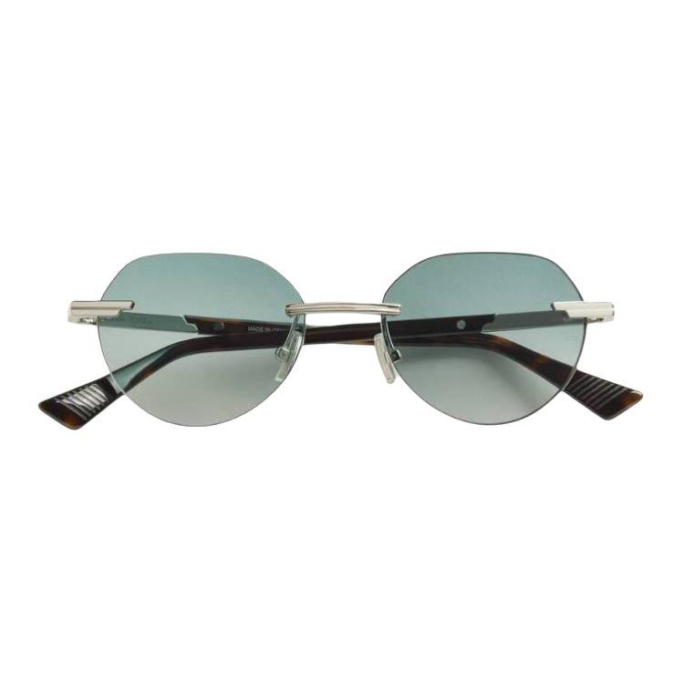 Bottega Veneta Bottega Veneta Acetate Metal Round Sunglasses Women's Silver