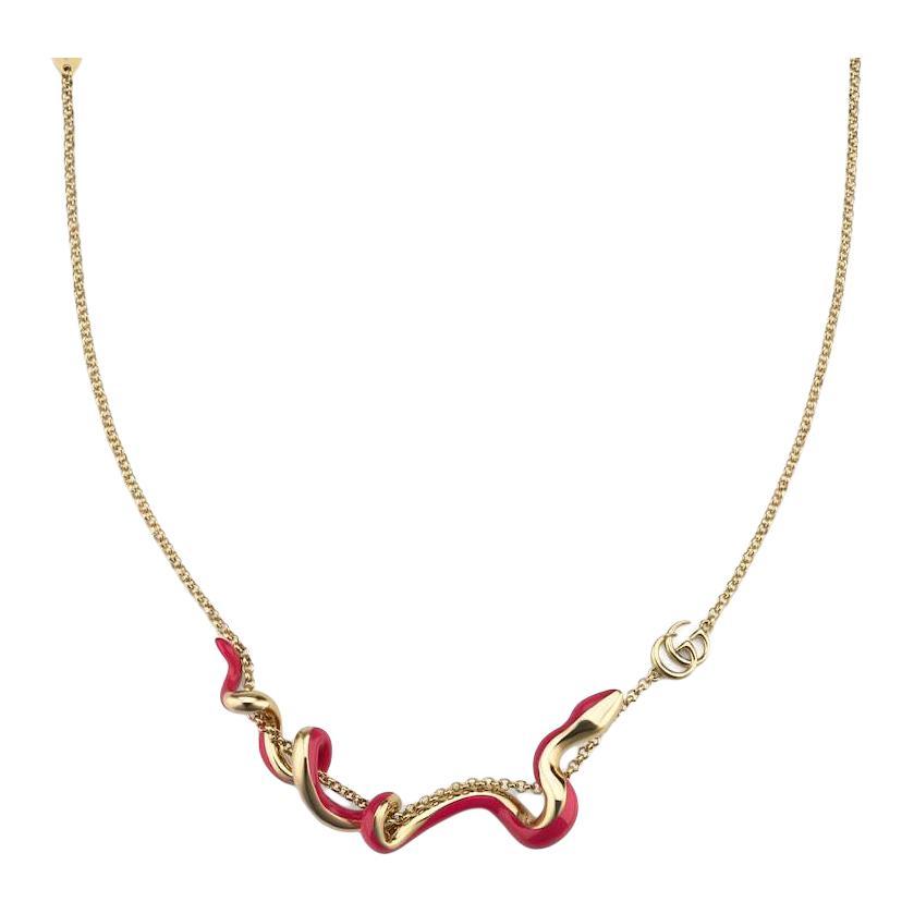Gucci Gucci Enamel Necklaces Unisex Gold