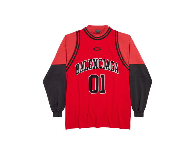 Balenciaga Balenciaga Basketball Series Layered Long Sleeve T-Shirt Red Black - view 1
