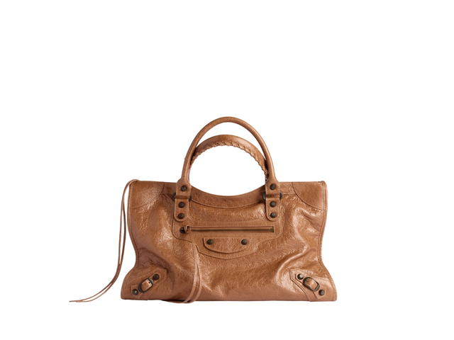 Balenciaga Balenciaga Le City Medium Bag In Camel Arena Storico Lambskin Brass Hardware - view 1