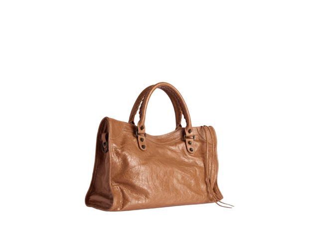 Balenciaga Balenciaga Le City Medium Bag In Camel Arena Storico Lambskin Brass Hardware - view 2