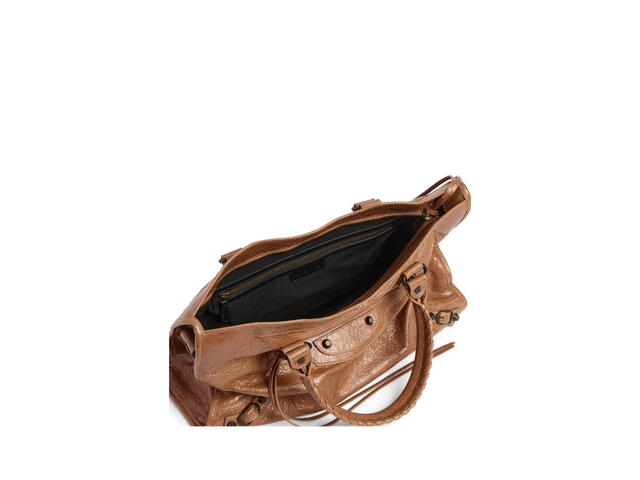Balenciaga Balenciaga Le City Medium Bag In Camel Arena Storico Lambskin Brass Hardware - view 3
