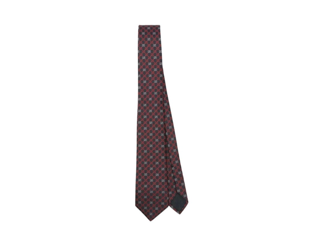 Gucci Gucci GG-Jacquard Silk Tie Red