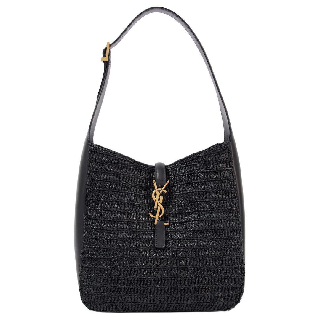 Saint Laurent Saint Laurent Raffia Shoulder Bag Small Size Women's Black