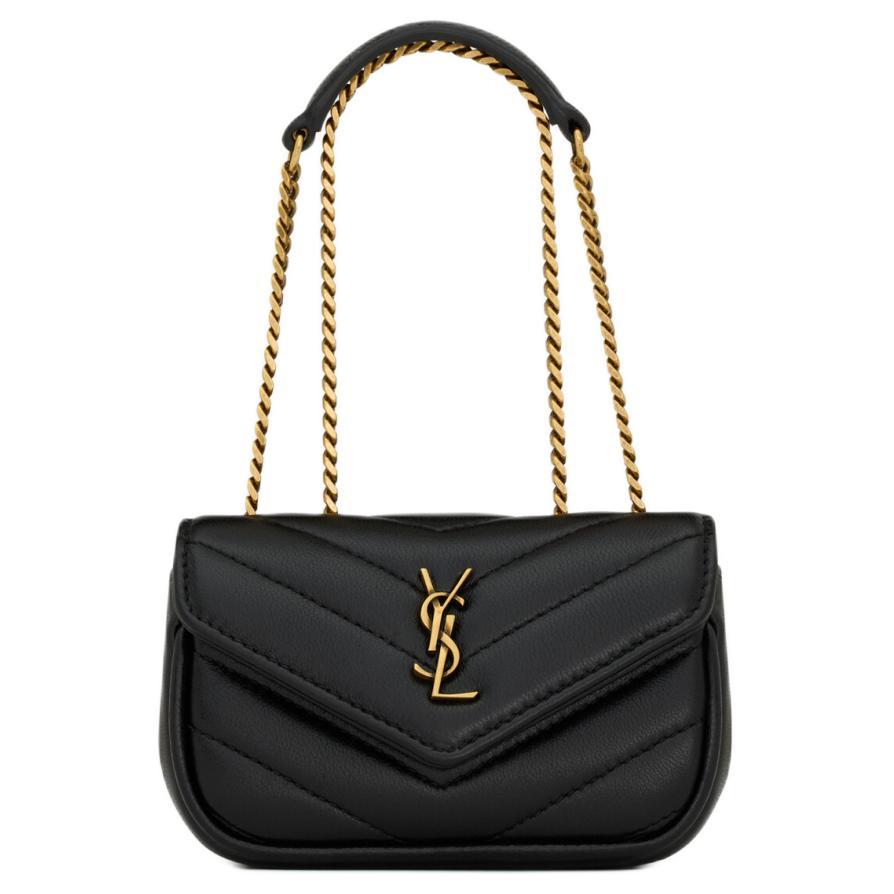 Saint Laurent Saint Laurent Lambskin Shoulder Bag Extra Mini Women's Black