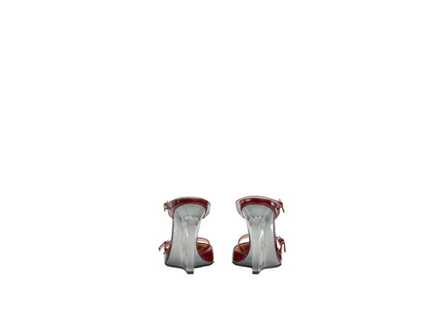 Gucci Gucci Wedge Mule In Gucci Rosso Ancora Red Shiny Leather With Light Gold Toned Hardware Red - view 5