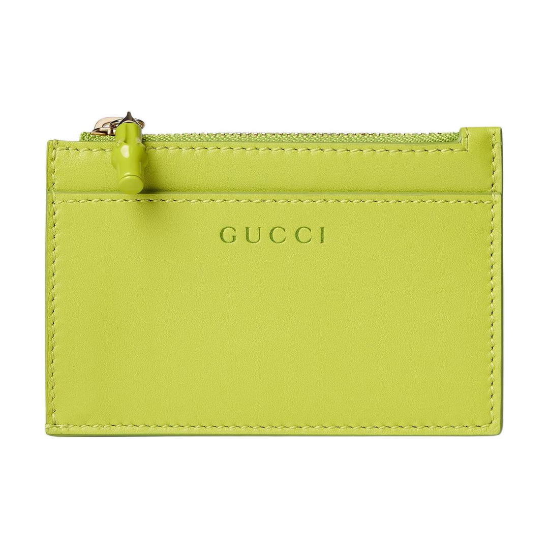 Gucci Gucci Smooth Leather Card Holder Women's Bright Green