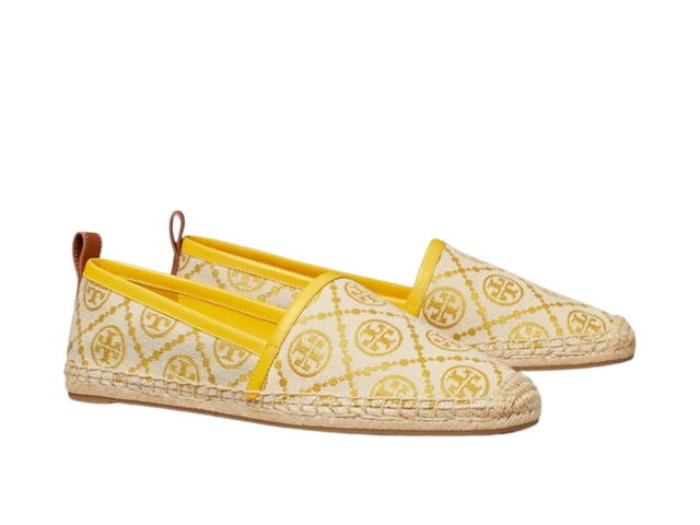 Tory Burch Tory Burch T Monogram Espadrille Flat In Goldfinch Aged Camello - view 2