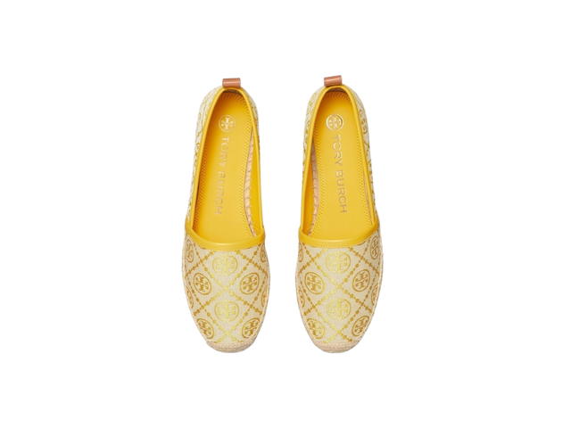 Tory Burch Tory Burch T Monogram Espadrille Flat In Goldfinch Aged Camello - view 3