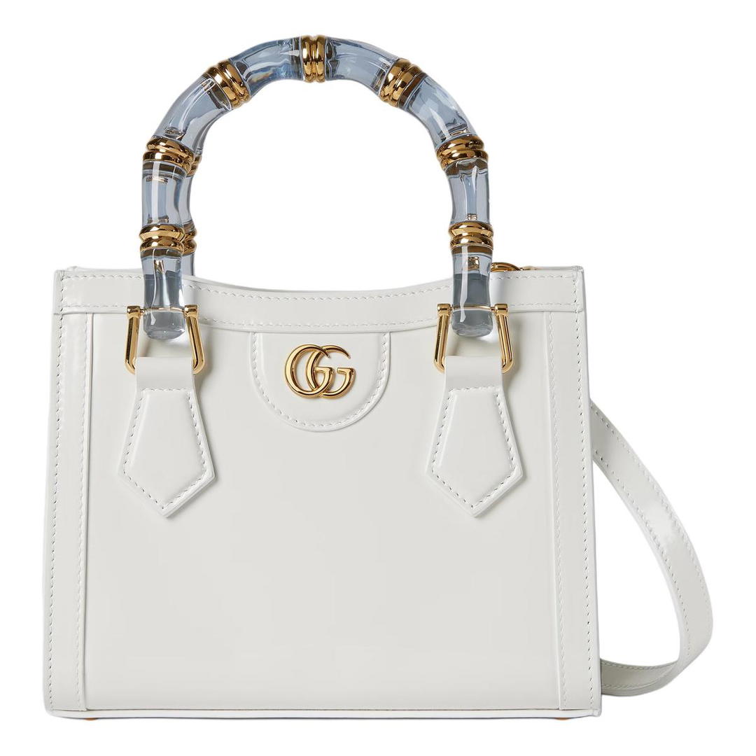 Gucci Gucci Diana Polished Leather Tote Bag, Shopping Bag, Shoulder Bag, Handbag Mini Women's White