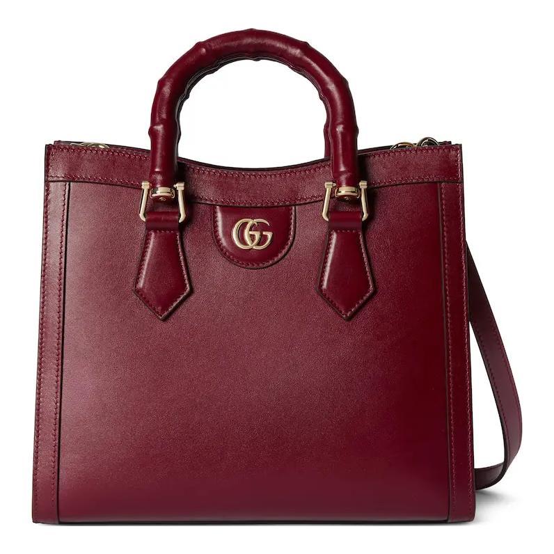 Gucci Gucci Diana Leather Tote Bag Shopping Bag Shoulder Bag Handbag Medium Size Women's Red