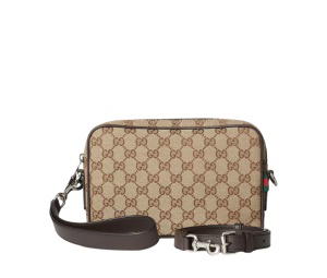 Buy Gucci Canvas Small Crossbody Bag Beige Dark Brown at Sasom – Authentic and Ready to Ship