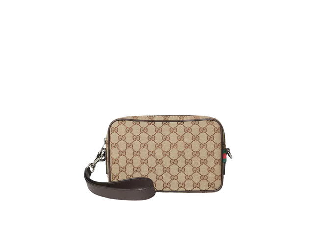 Gucci Gucci Canvas Small Crossbody Bag Beige Dark Brown - view 2