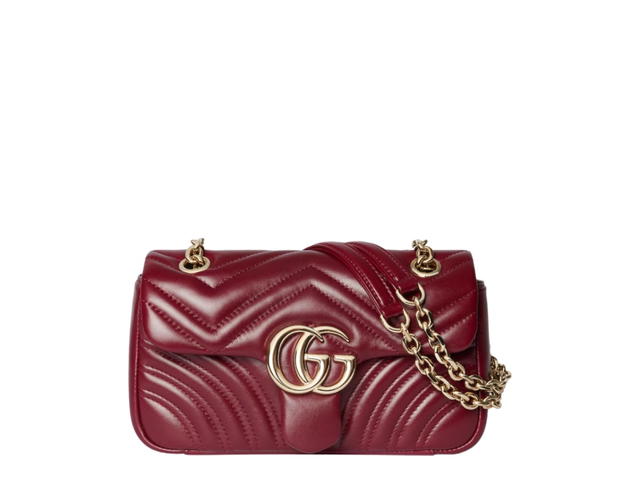 Gucci Gucci GG Marmont Small In Rosso Ancora Red With Light Gold Tone Hardware - view 1